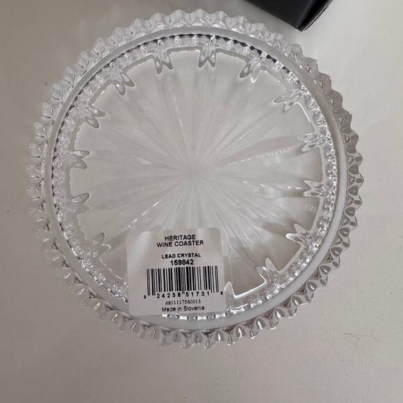 Waterford Heritage Wine Coaster Lead Crystal Holder Dish New in Box #159842 5" - Picture 2 of 8